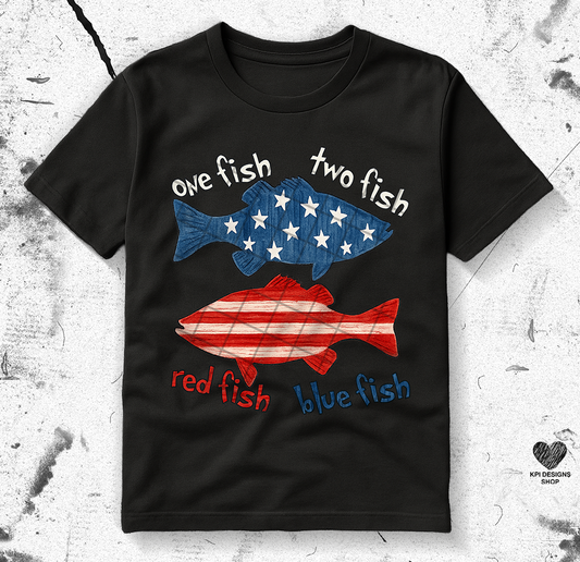 Red Fish Blue Fish USA (2 files) - May2025 - PNG - Digital Design