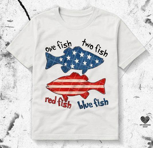 Red Fish Blue Fish USA (2 files) - May2025 - PNG - Digital Design