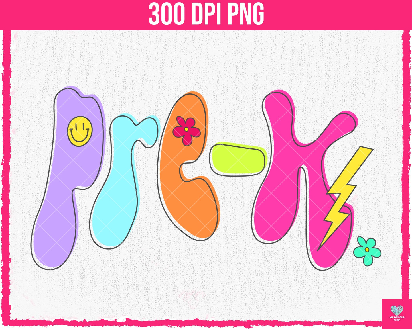 BUNDLE: Neon School (10-pack) - July2024 - PNG - Digital Design