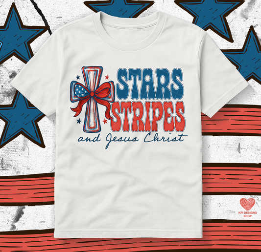 Stars Stripes & Jesus Christ (2 files) - May2025 - PNG - Digital Design