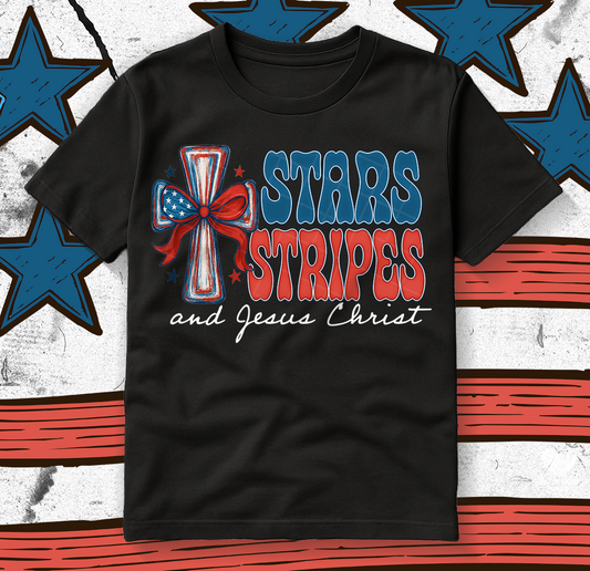 Stars Stripes & Jesus Christ (2 files) - May2025 - PNG - Digital Design