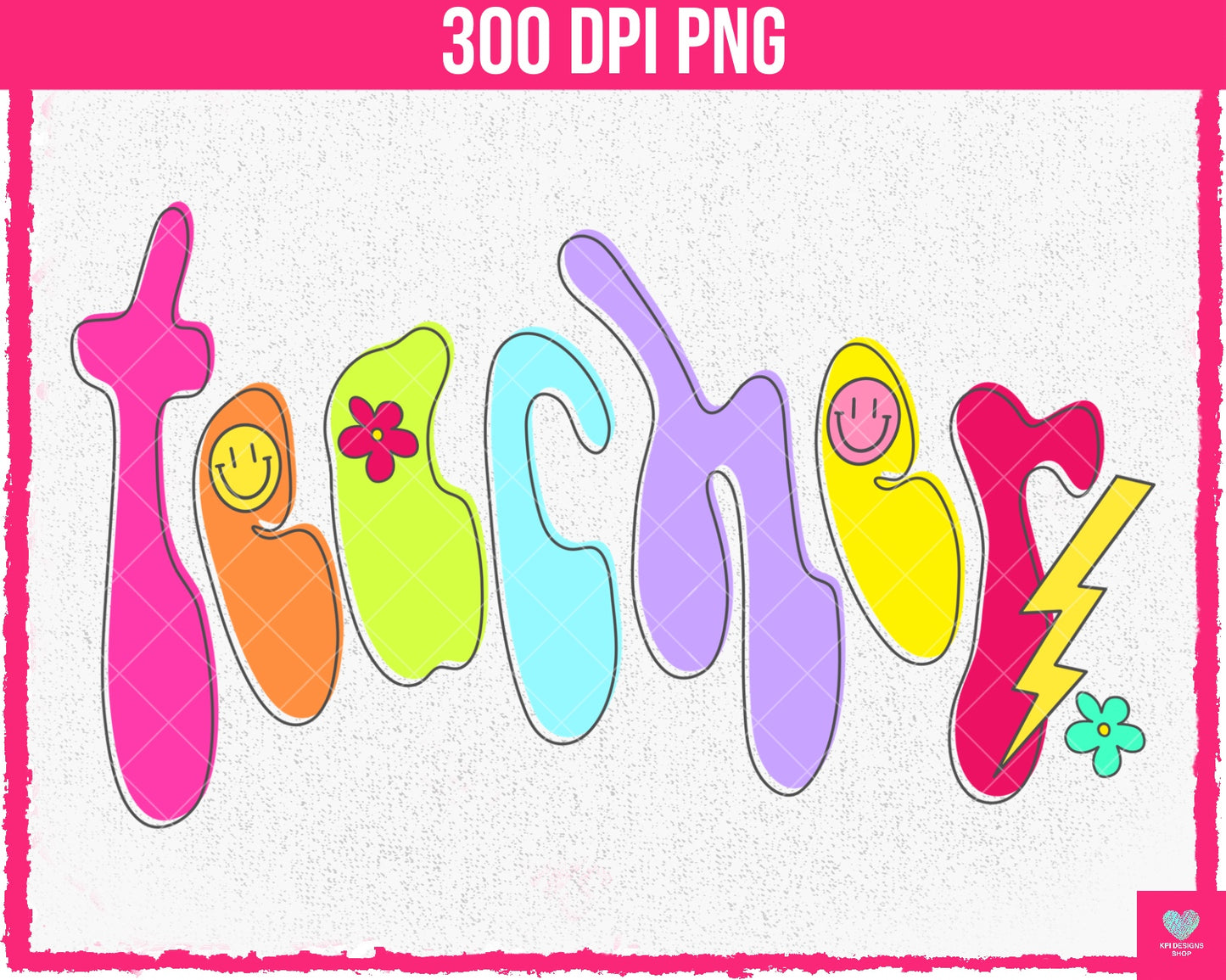 BUNDLE: Neon School (10-pack) - July2024 - PNG - Digital Design