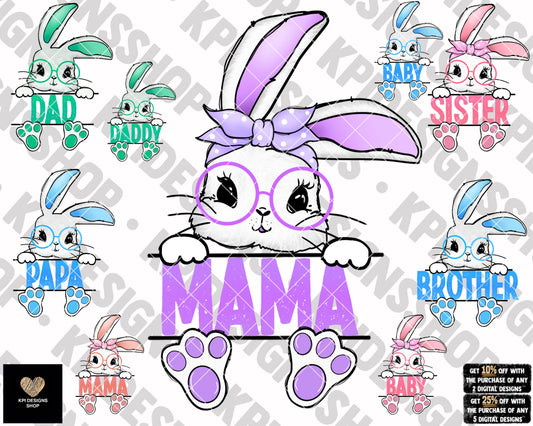 Easter Family (9-pack) - Feb2023 - PNG - Digital Design