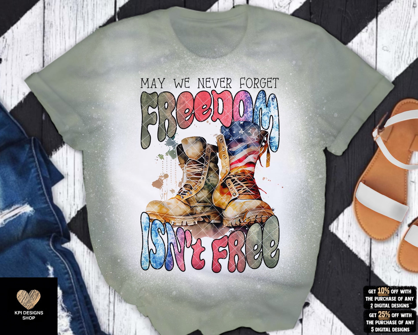 Freedom Isn't Free + Matching Pocket (2-pack) - May2022 - PNG - Digital Design