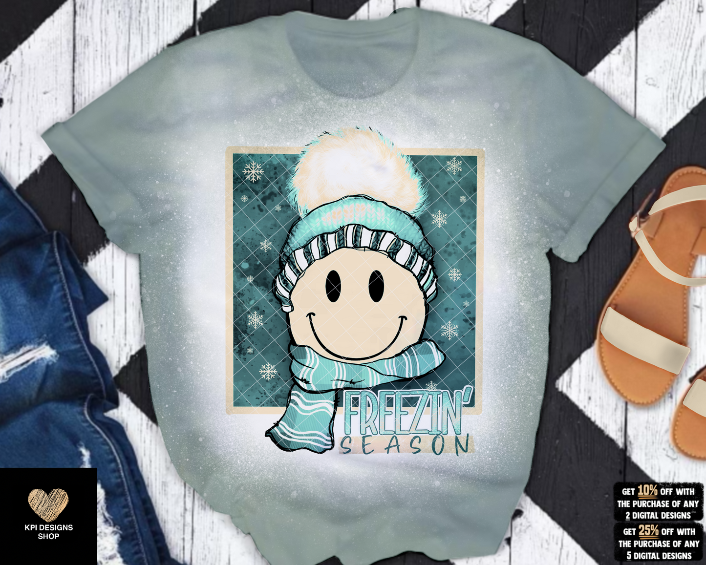 Freezin' Season Smiley (4-pack) - Nov2022 - PNG - Digital Design