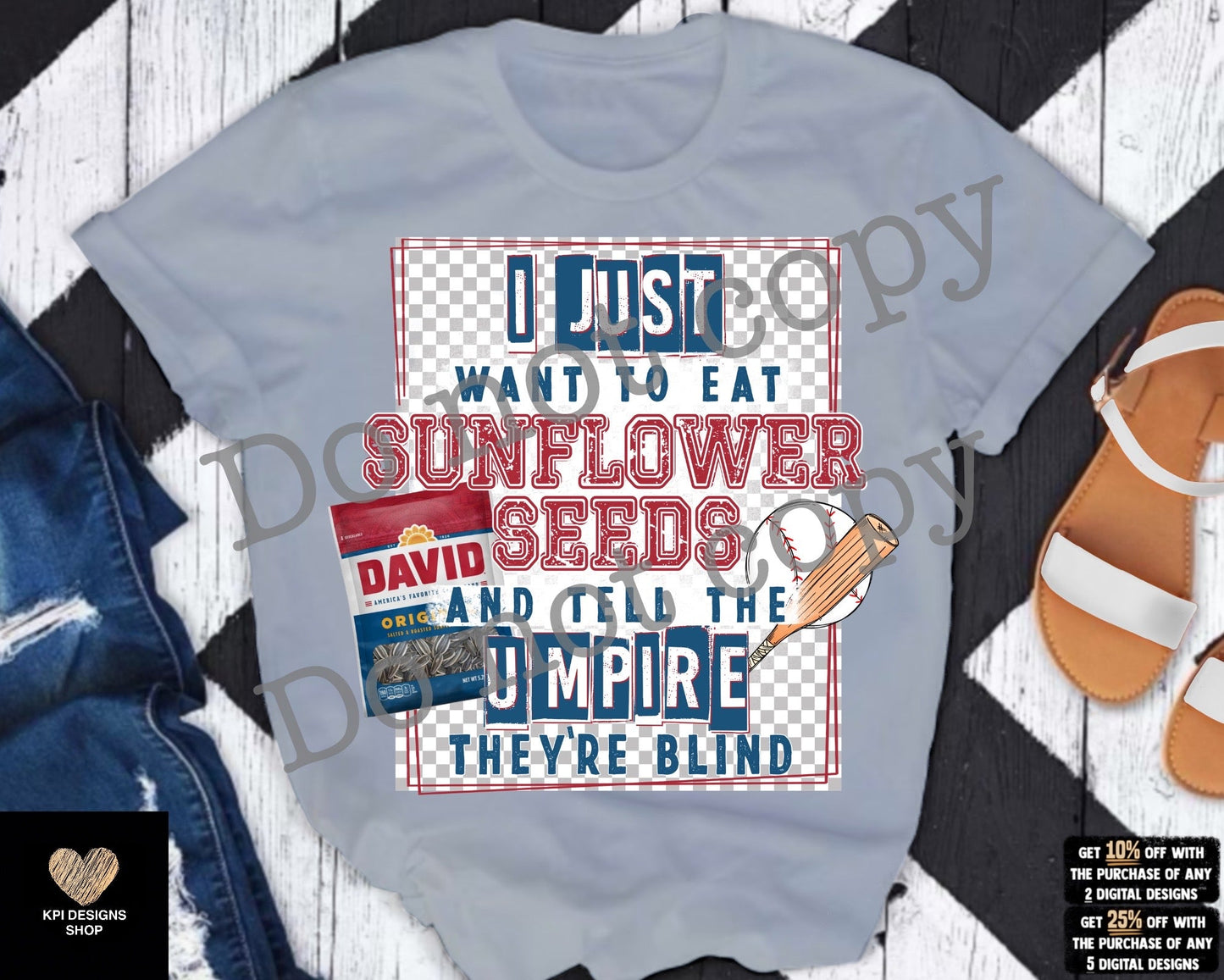 Sunflower Seeds & Blind Umpires (Baseball) - Mar2023 - PNG - Digital Design