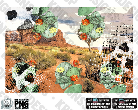 Cactus Desert Sleeve Pattern - Matches "Can't Be Tamed" - PNG - Digital Design