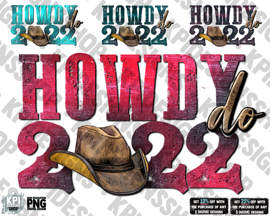 Howdy Do 2022 (4 pack) - PNG - Digital Design