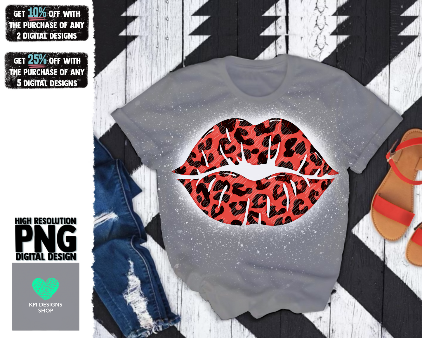 Leopard Lips Red/Pink - Jan2022 - PNG - Digital Design