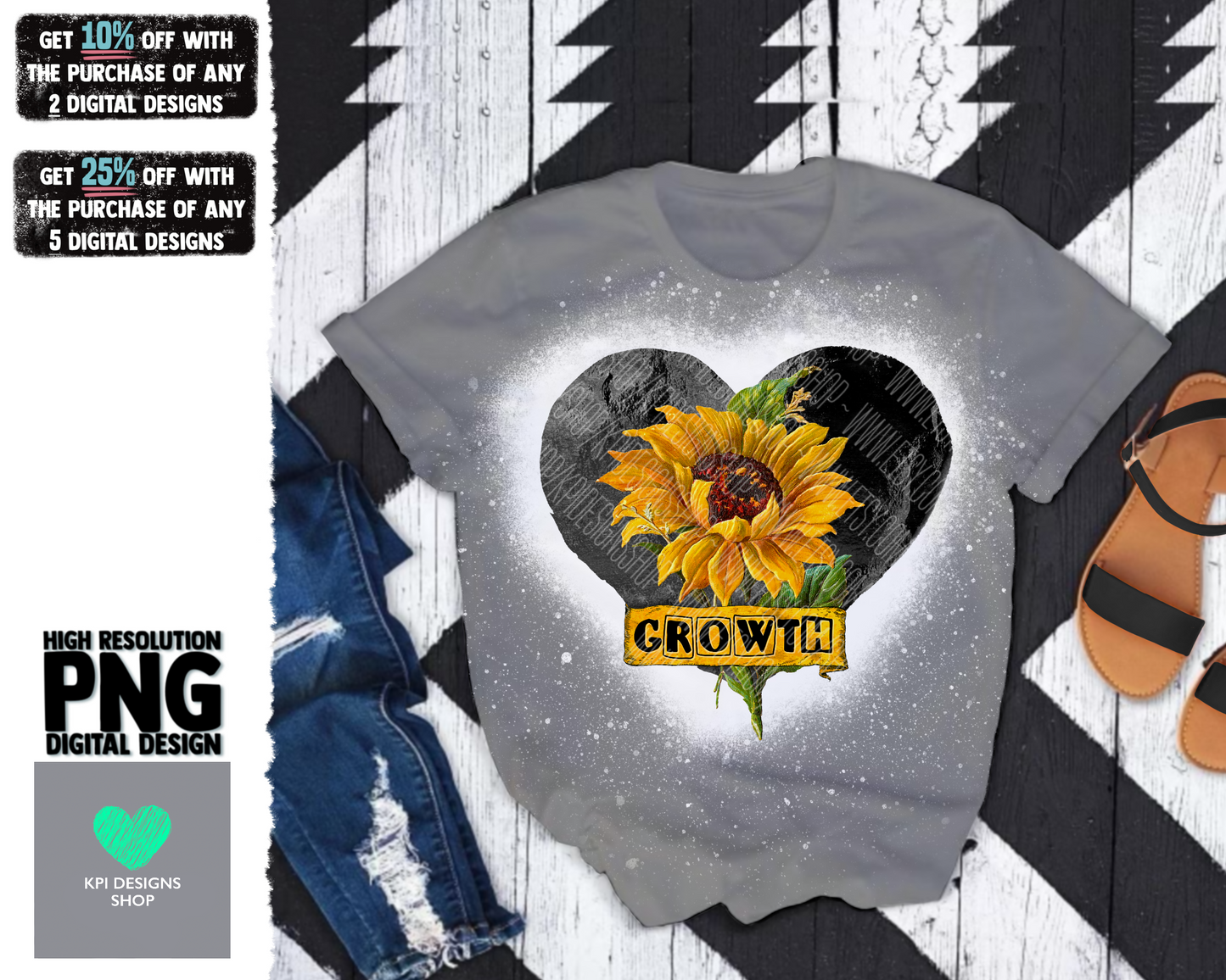 Growth Sunflower - Feb2022 - PNG - Digital Design
