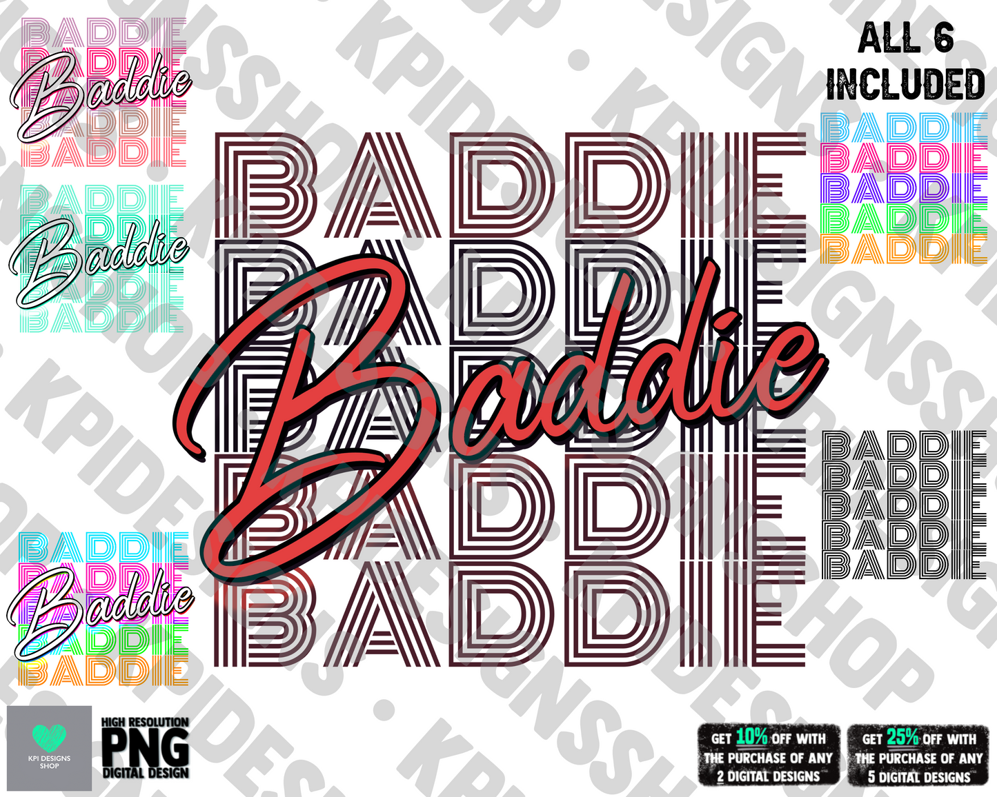 Baddie (6-pack) - Feb2022 - PNG - Digital Design