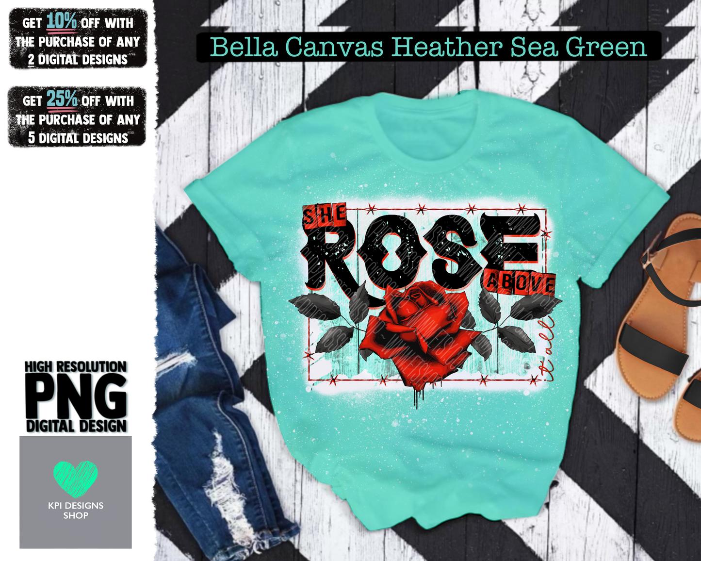 She Rose Above It All (3-pack) - Feb2022 - PNG - Digital Design