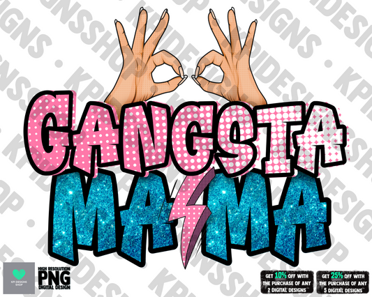 Gangsta Mama (2-pack) - Feb2022 - PNG - Digital Design