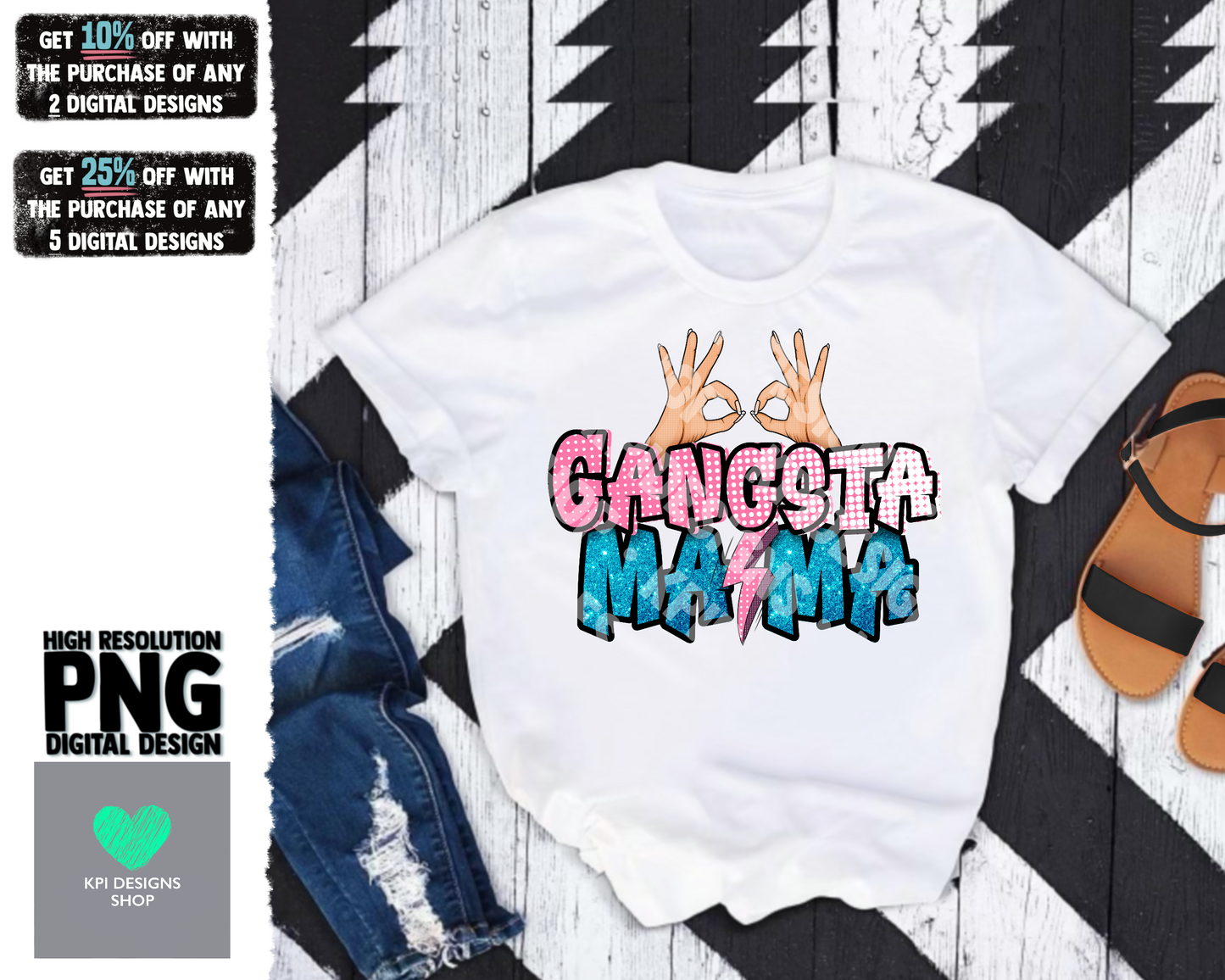 Gangsta Mama (2-pack) - Feb2022 - PNG - Digital Design
