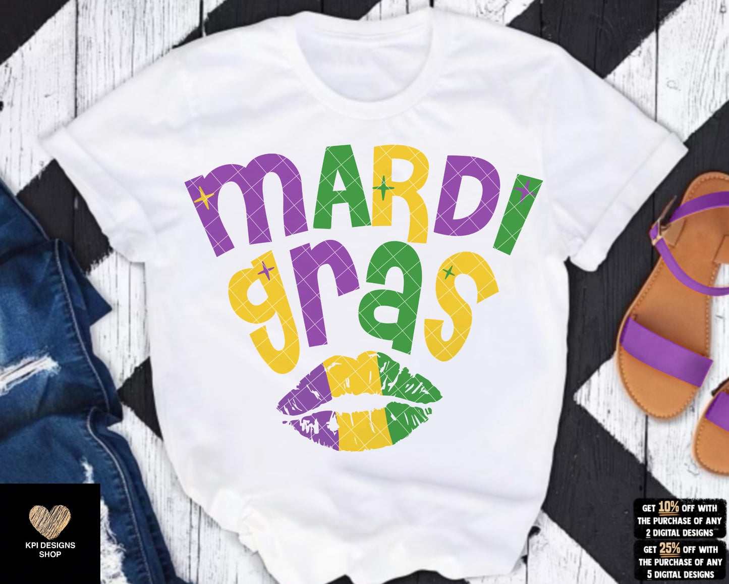 Mardi Gras Lips - Jan2023 - PNG - Digital Design