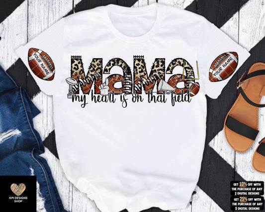My Heart is On That Field - Football (Design & Name Badges) - Feb2023 - PNG - Digital Design