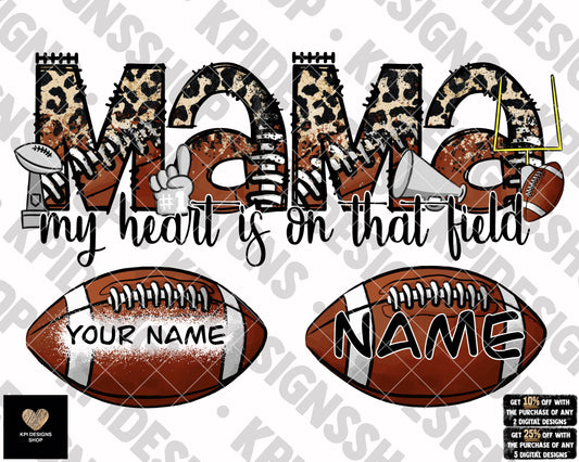 My Heart is On That Field - Football (Design & Name Badges) - Feb2023 - PNG - Digital Design