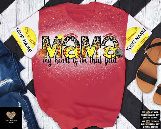 My Heart is On That Field - Softball (Design & Name Badges) - Feb2023 - PNG - Digital Design