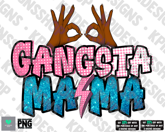 Gangsta Mama (2-pack) - Feb2022 - PNG - Digital Design