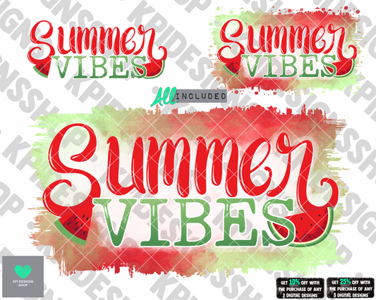Summer Vibes (Watermelon) 3-pack - June2022 - PNG - Digital Design