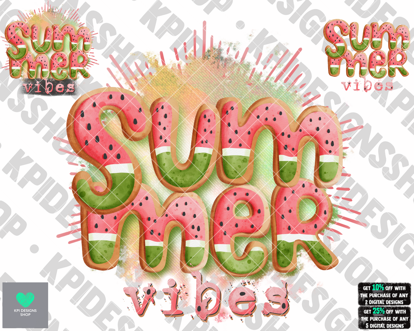Summer Vibes (Cookie Letters) -3-pack - June2022 - PNG - Digital Design