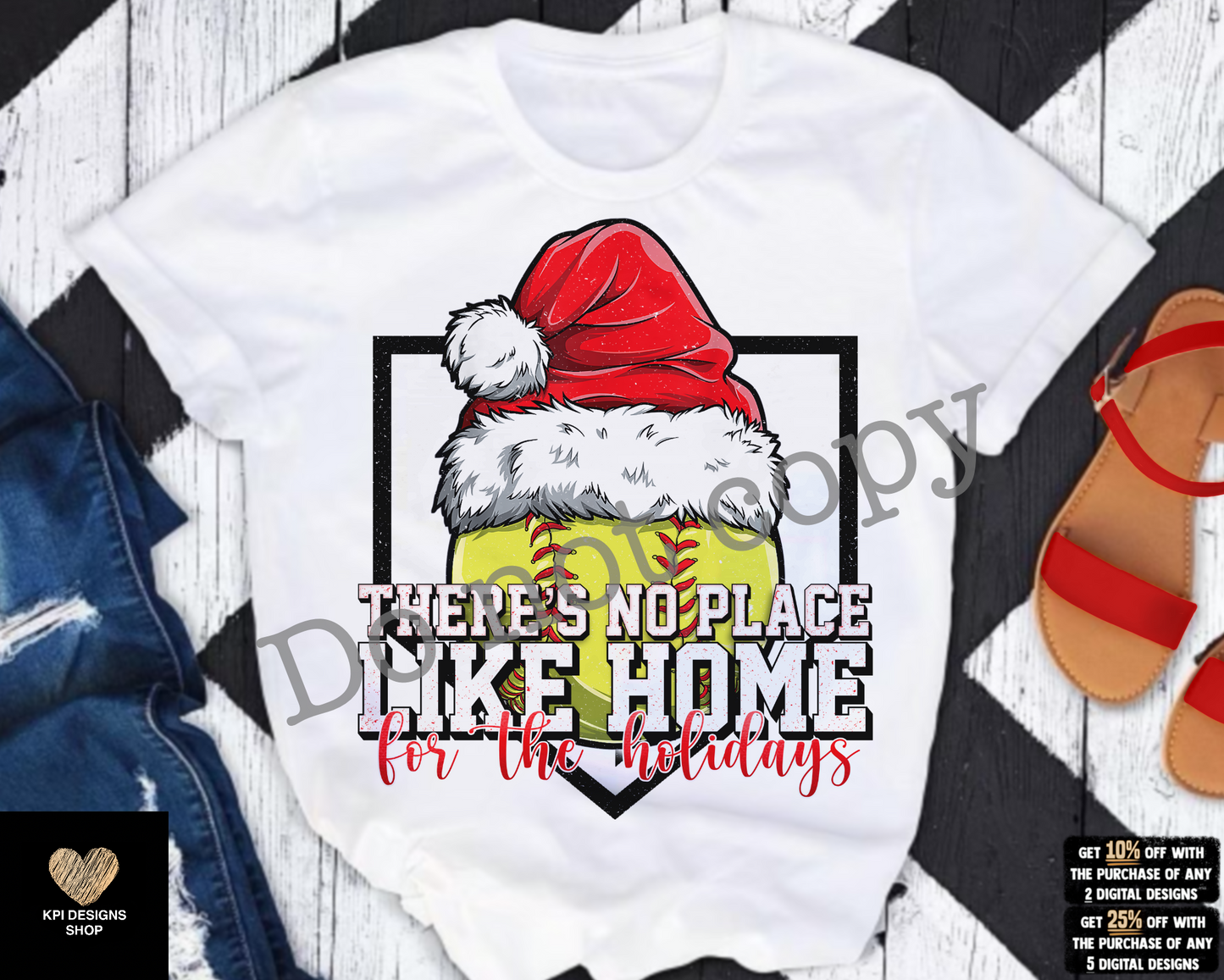 There's No Place Like Home for the Holidays (Softball) - Dec2022 - PNG - Digital Design
