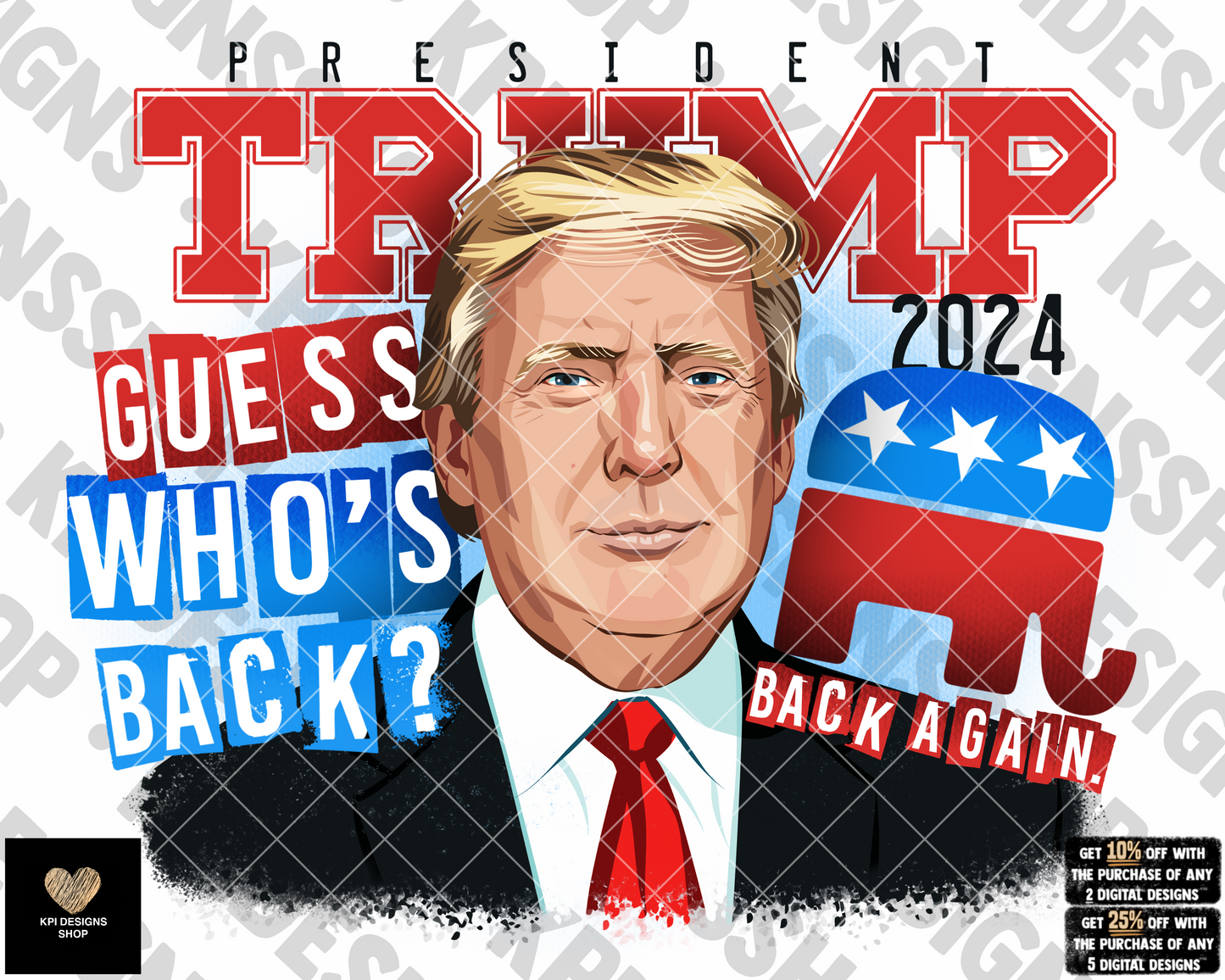 Trump Bundle - 14 Files (Designs, Tumbler Wraps, & Sleeves) - Nov2022 - PNG - Digital Design