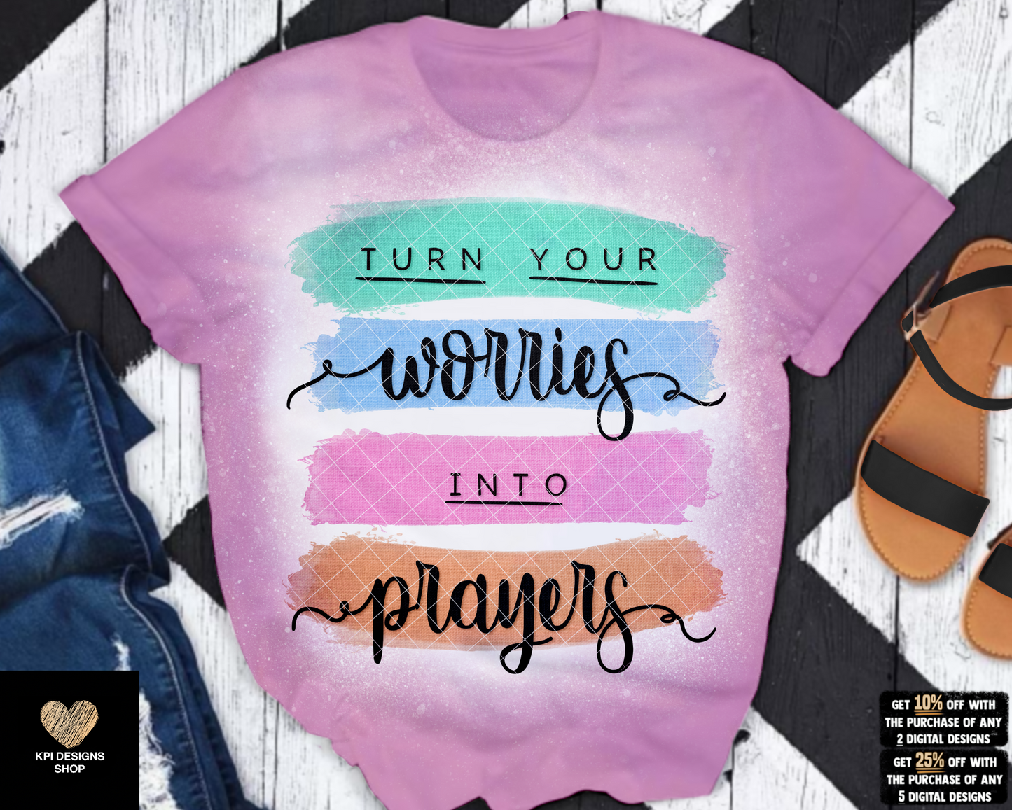 Turn Your Worries into Prayers (4-pack) - Nov2022 - PNG - Digital Design