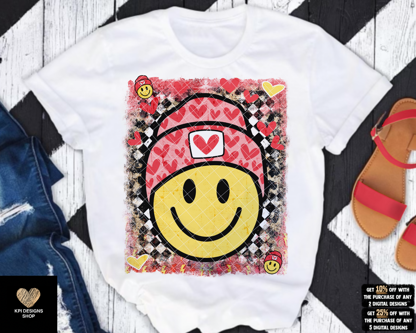 Valentine's Smiley (2-pack) - Dec2022 - PNG - Digital Design