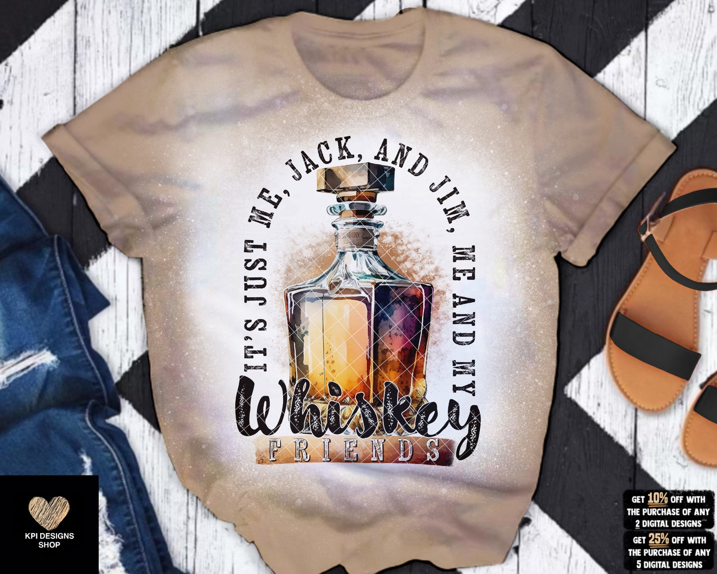 Me and My Whiskey Friends w/ Matching Pocket (4-pack) - Mar2023 - PNG - Digital Design