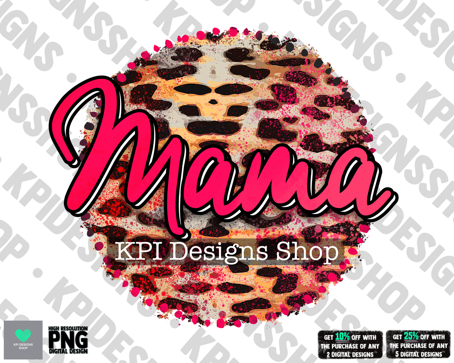 Mama & Mini Set (Cheetah print) - Mar2022 - PNG - Digital Design