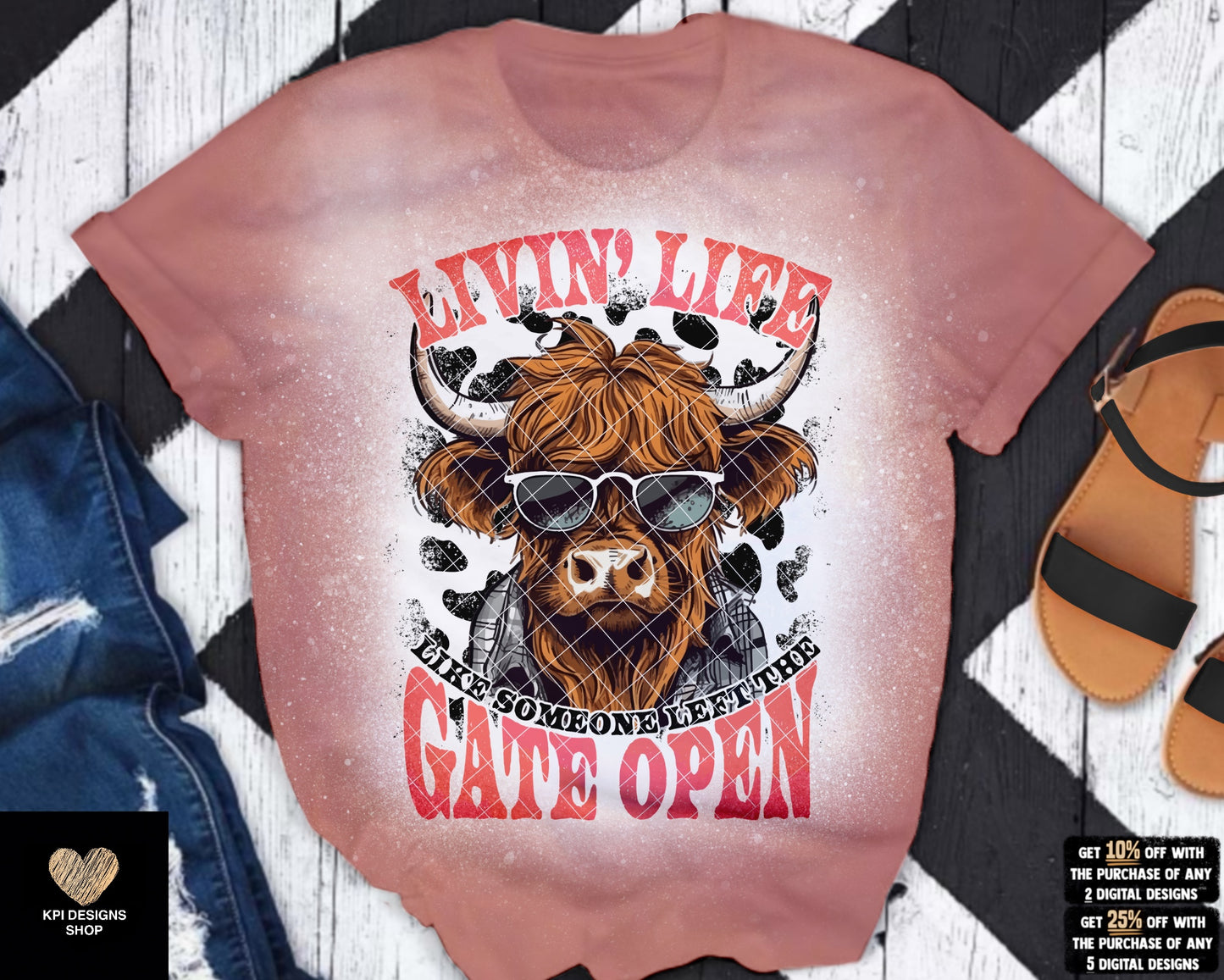 Livin’ Life Like Someone Left the Gate Open (2-pack) - PNG - Digital Design