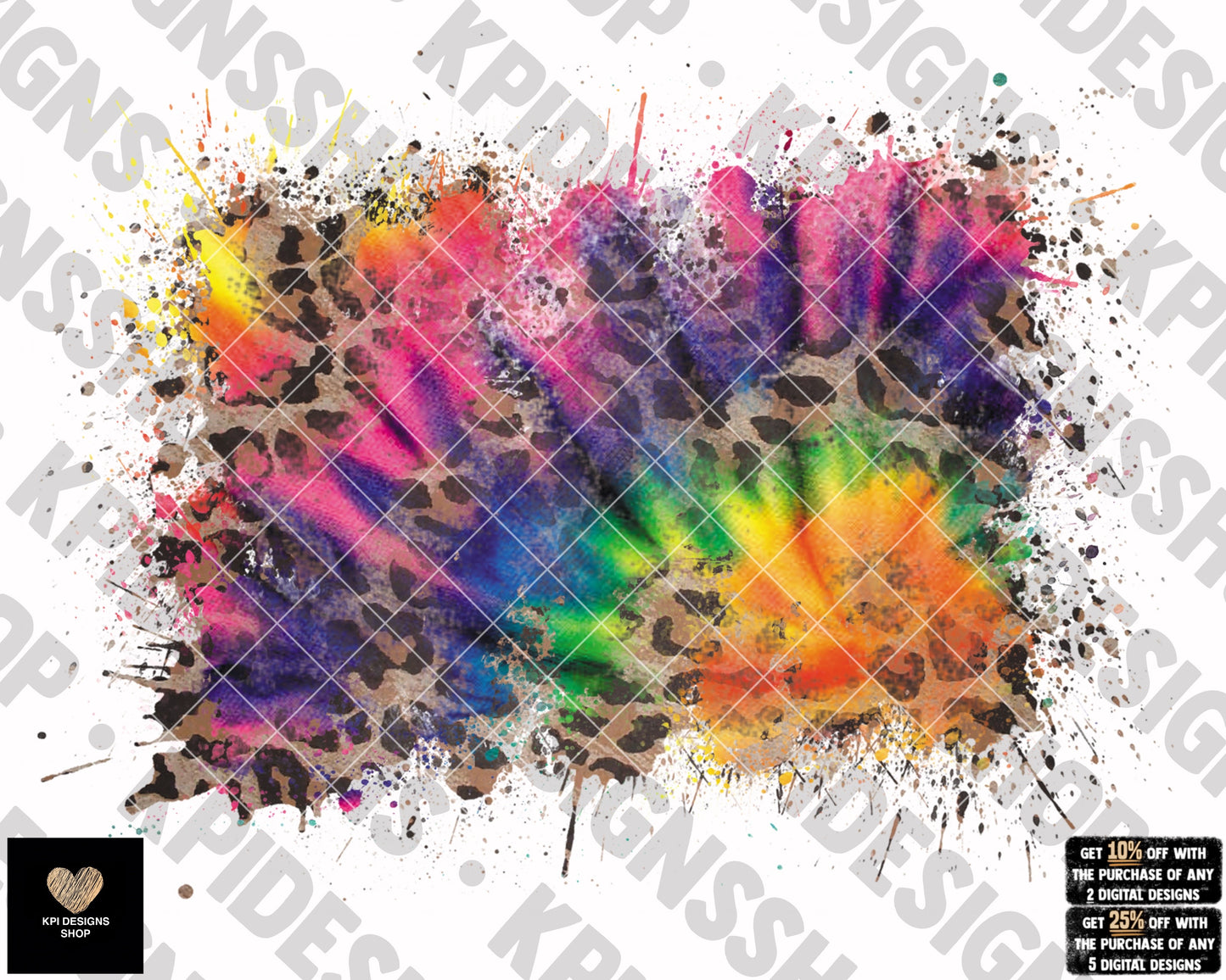Sleeve: Tie Dye Leopard - 2022 - PNG - Digital Design