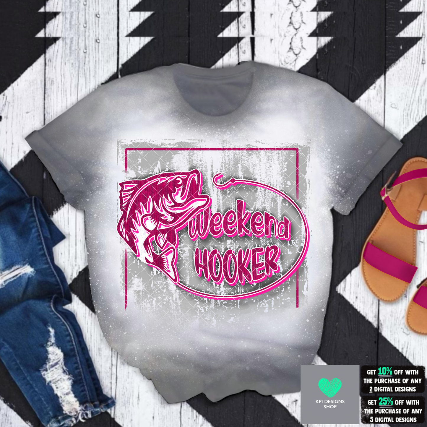 Weekend Hooker - 5-pack (Fishing) - Feb2022 - PNG - Digital Design
