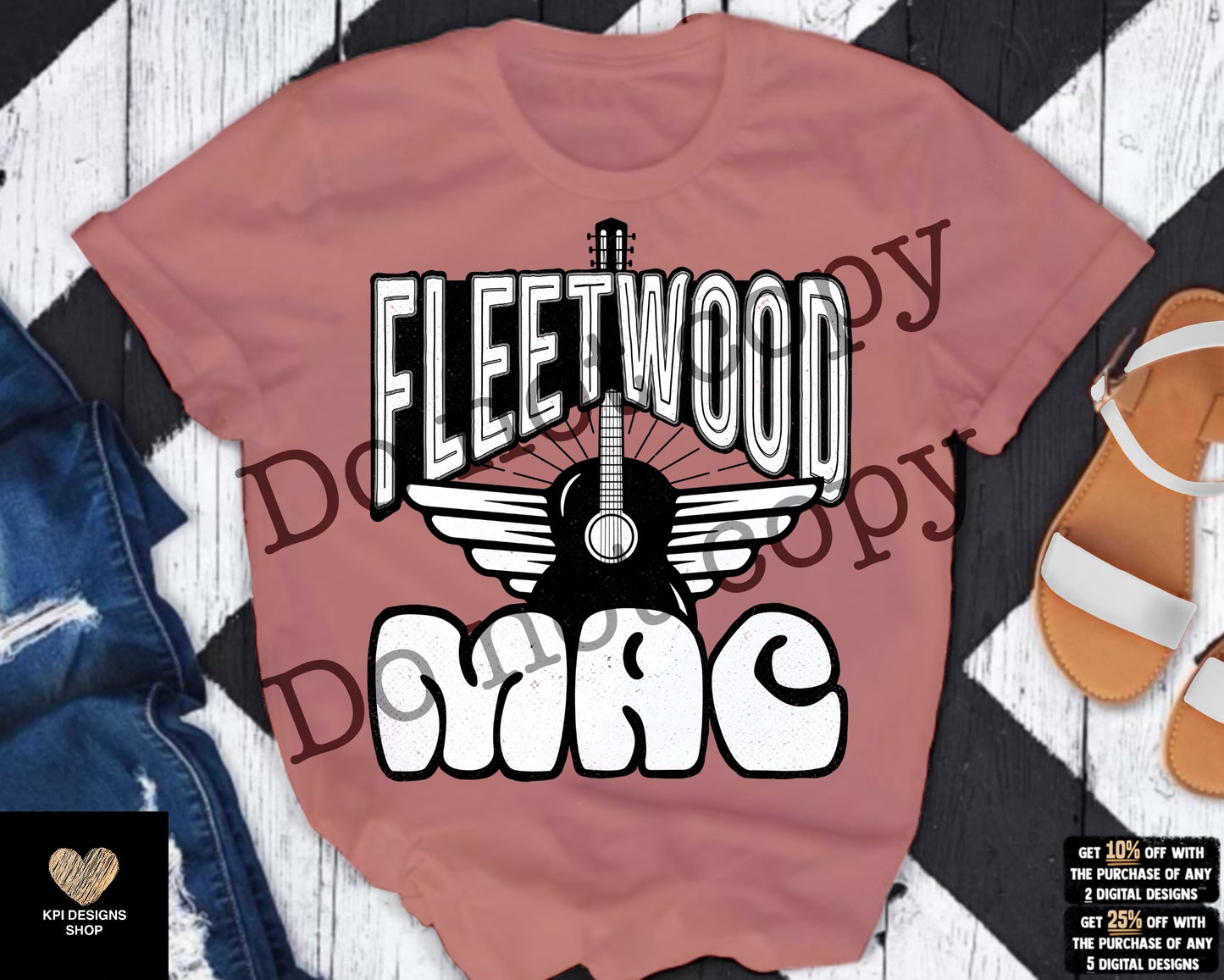 Fleetwood Mac + Matching Pocket (4-pack) - April2023 - PNG - Digital Design (Personal Use Recommended)