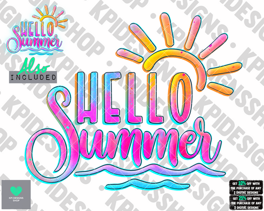Hello Summer (2-pack) - May2022 - PNG - Digital Design