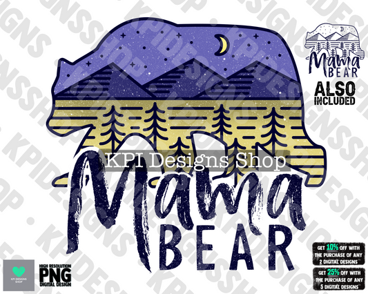 Mama Bear (2-pack) - Mar2022 - PNG - Digital Design