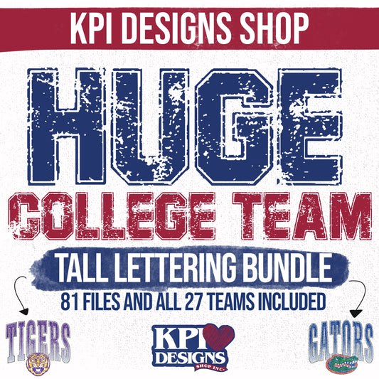 BUNDLE: HUGE College Football Tall Letter Bundle - (81 Files - 27 Teams) - July2025 - PNG - Digital Design (Personal Use Recommended)