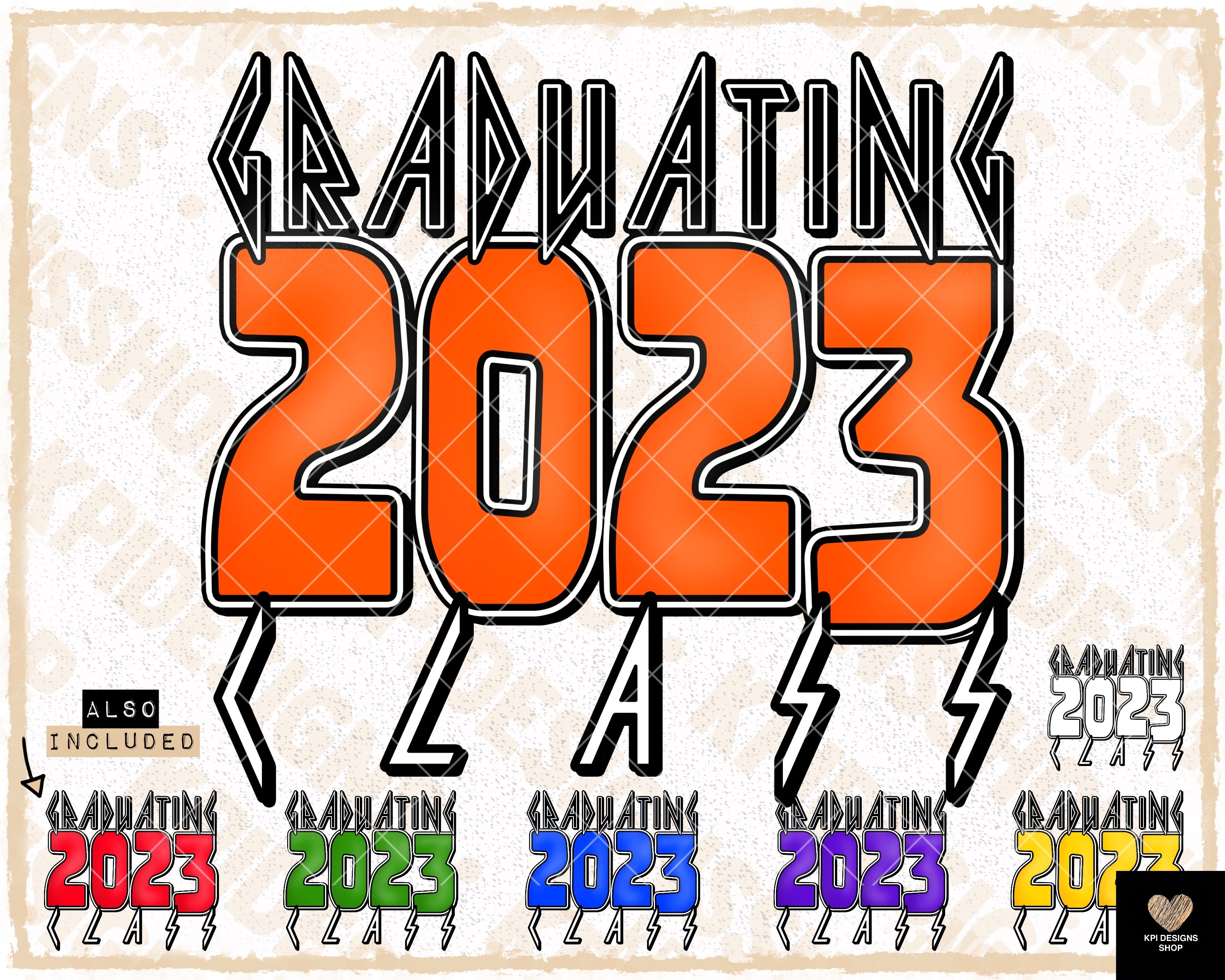Graduating Class Font 2023 Graduating Class - Rock Font (7-pack) - May2023 - PNG - Digital D ...
