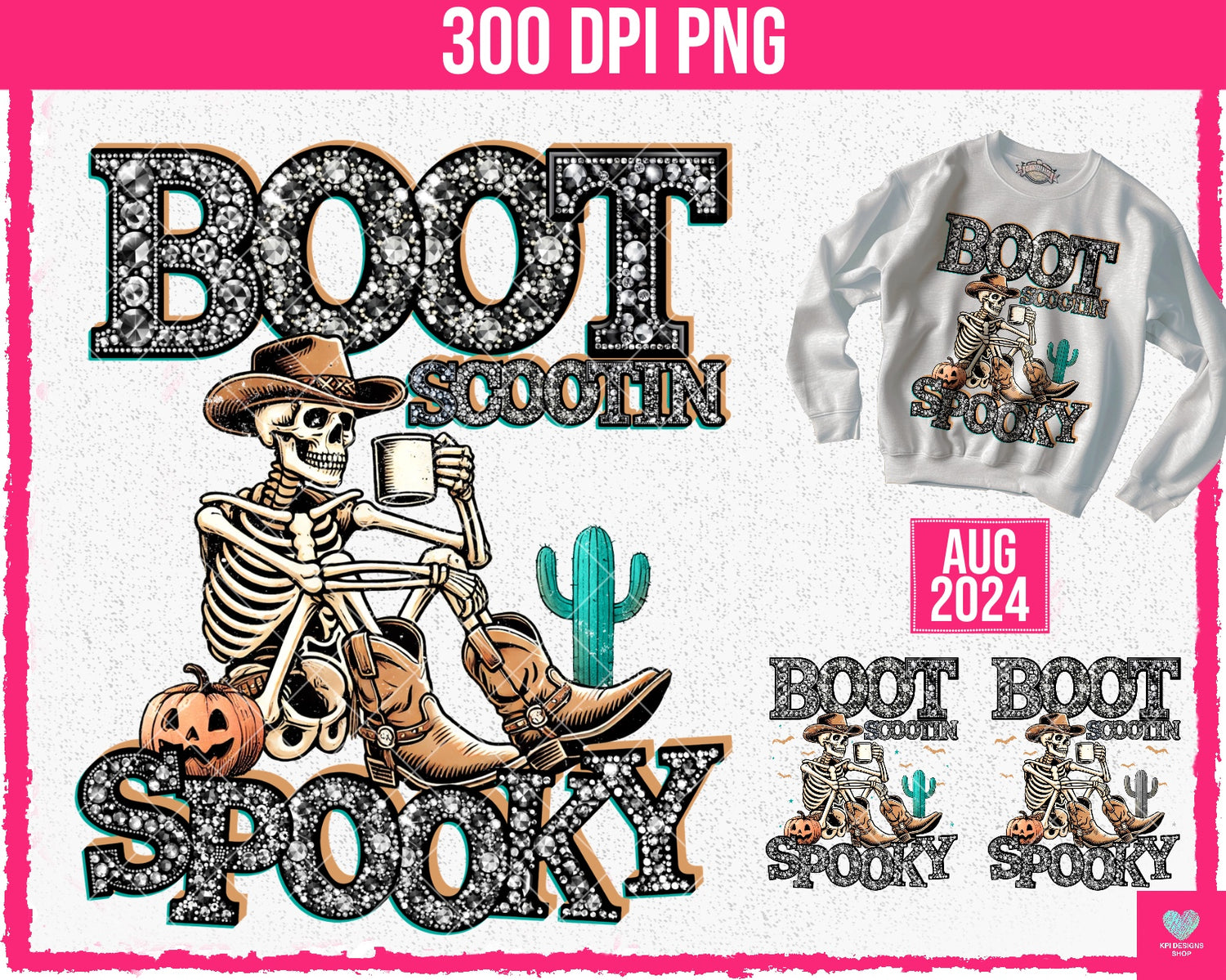 Boot Scootin Design Boot Scootin’ Spooky - Aug2024 - PNG - Digital Design – KPI Designs Shop