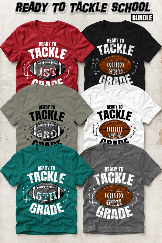 BUNDLE: Ready to Tackle School - Pre-K thru 6th (32 files)- July2025 - PNG - Digital Design