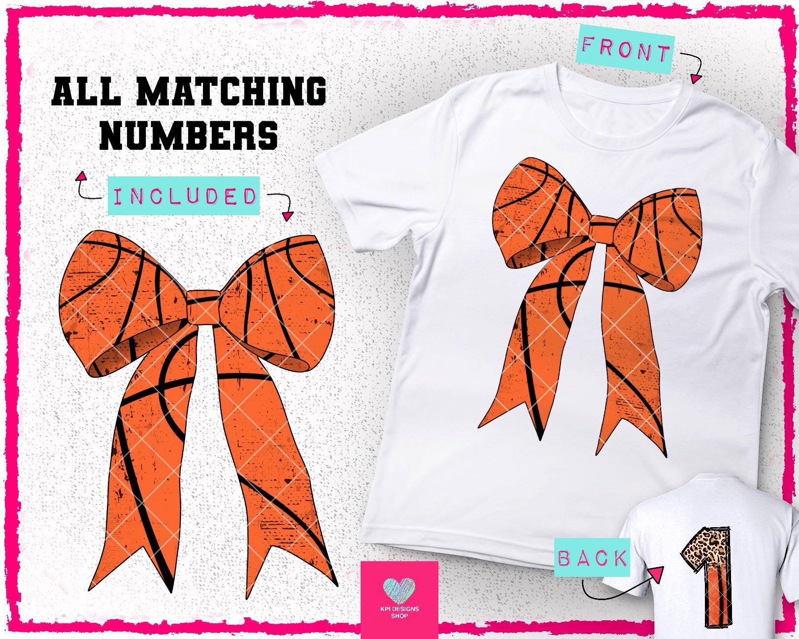 Basketball Ribbon & Matching Number Set - Mar2024 - PNG - Digital Desi ...