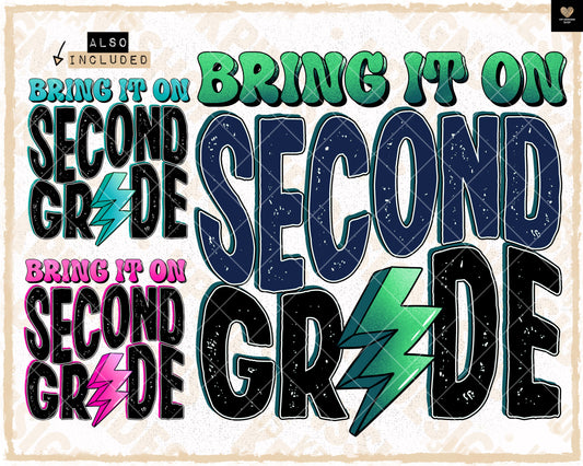 Bring It On Second Grade (3-pack)- July2023 - PNG - Digital Design