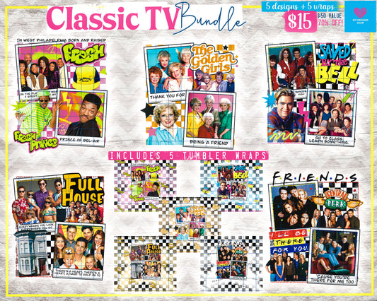 BUNDLE: Classic TV (10 files) - June2024 - PNG - Digital Design
