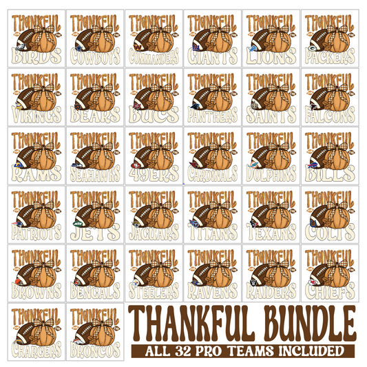 BUNDLE: Thankful for Football (Pro) - (32 Files) - Sept2025 - PNG - Digital Design (Personal Use Recommended)