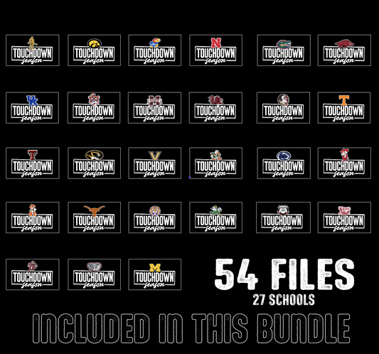 BUNDLE: College Football Touchdown Season - (54 Files) - September2025 - PNG - Digital Design (Personal Use Recommended)