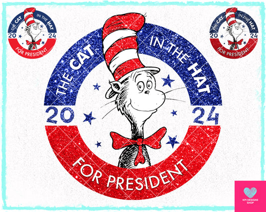Cat for President (3-pack) - Feb2024 - PNG -Digital Design (Personal Use Recommended)