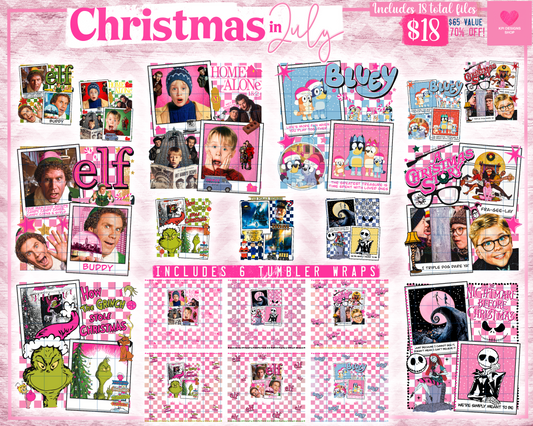 BUNDLE: Christmas in July (18 files) - July2024 - PNG - Digital Design