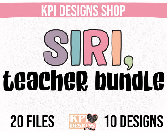 Siri Teacher Bundle (20 Files) - April2025 - PNG - Digital Design