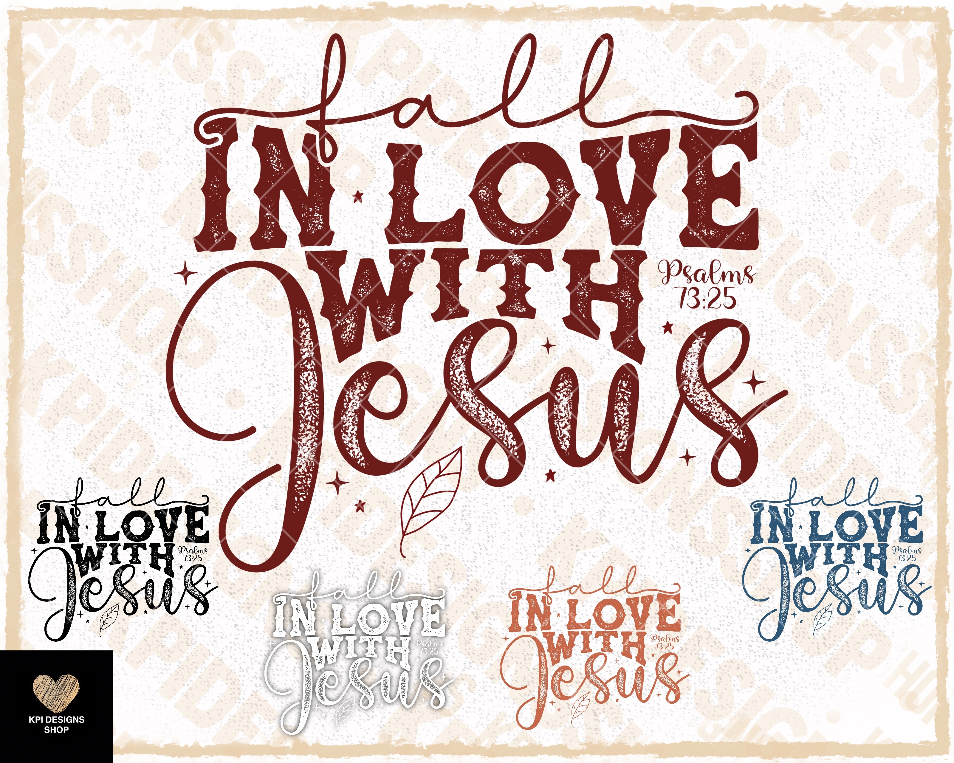 Fall In Love With Jesus (5-pack) - Sept2023 - PNG - Digital Design ...